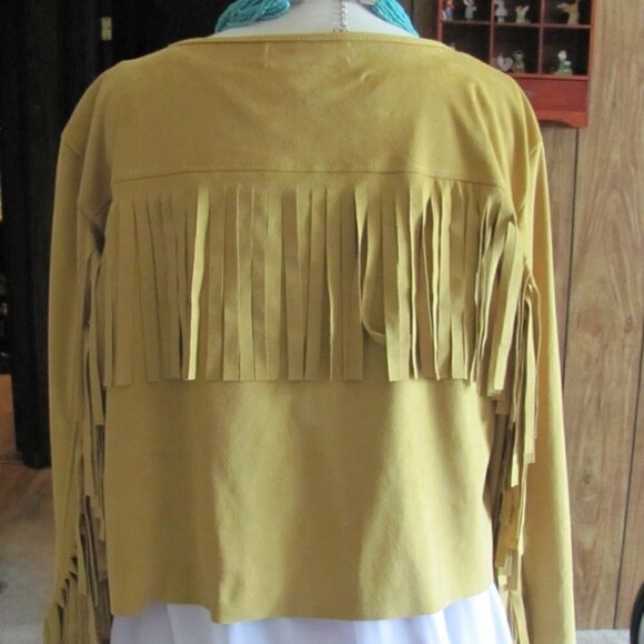 CRAZY TRAIN CALMITY JANE FAUX SUEDE JACKET WITH FRINGE - Picture 4 of 6
